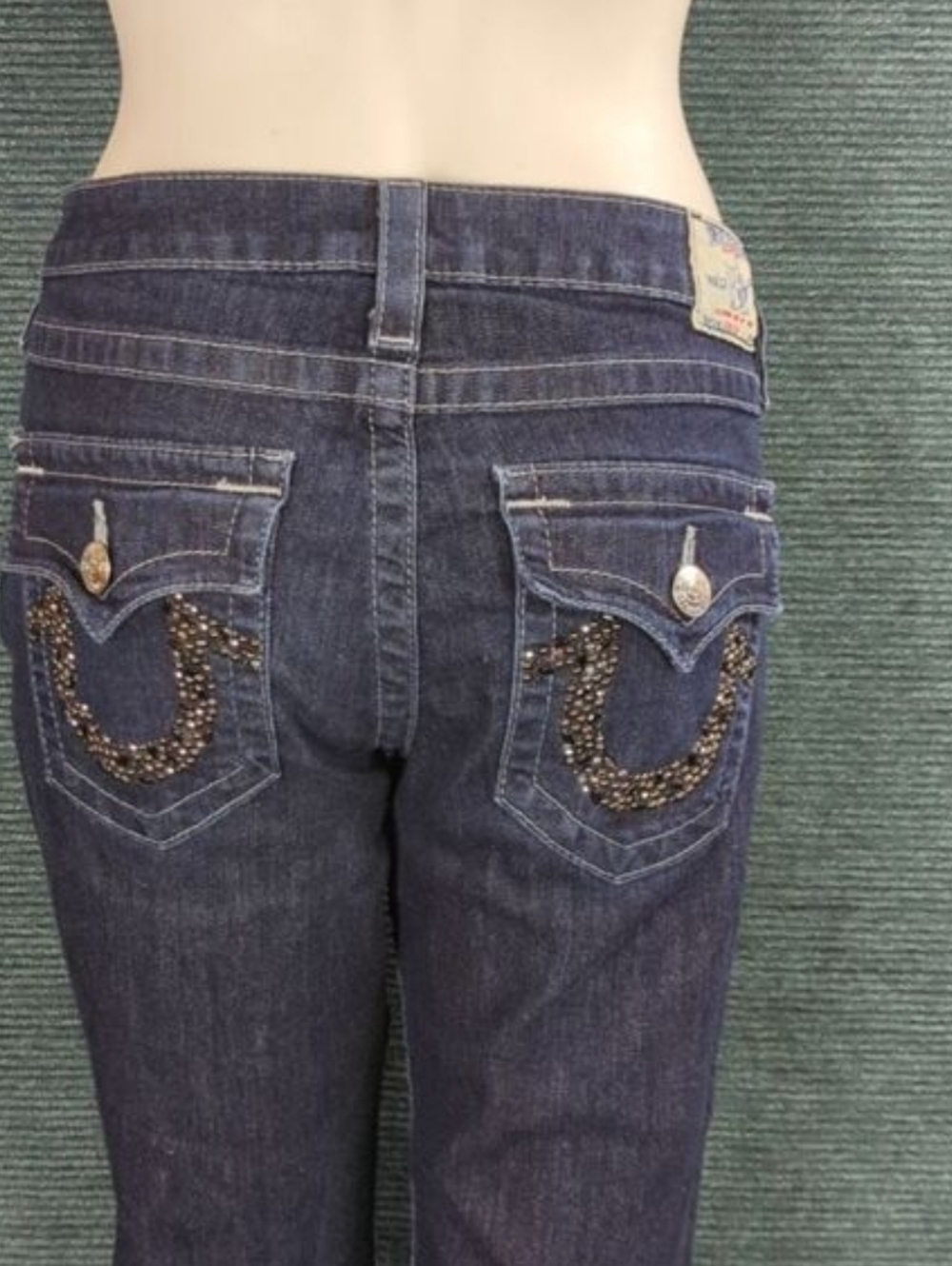 True Religion Straight Leg Beaded U Pocket Jeans Kitty Rescue!